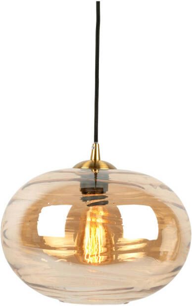 Leitmotiv Pendant lamp Glamour Sphere glass amber brown