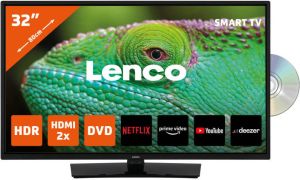 Lenco 32 Smart Tv Met Ingebouwde Dvd Speler Dvl-3273bk Zwart