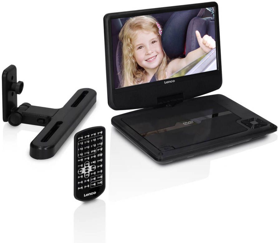 Lenco 9 Portable DVD-speler met USB en ophangbeugel Zwart