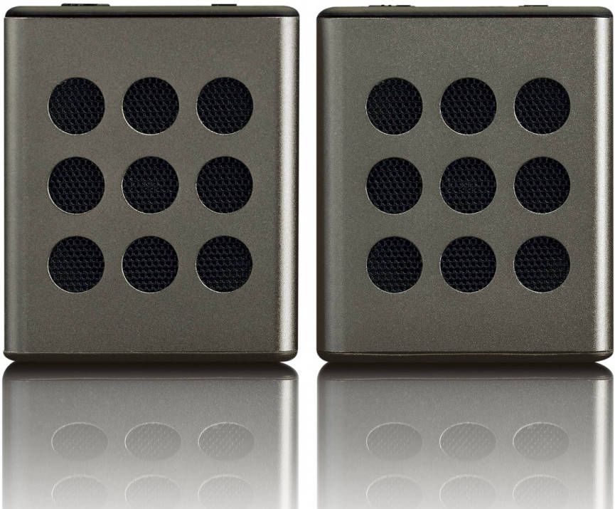 Lenco Bluetooth Stereo Speaker set met 8 uur speeltijd met accessoires Zwart-Zilver
