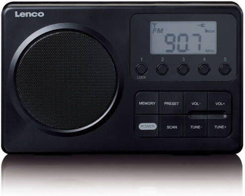 Lenco Compacte draagbare FM Radio met LCD-scherm Zwart