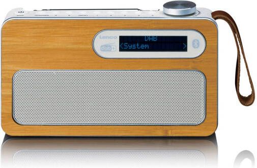 Lenco Draagbare DAB+ FM radio met oplaadbare batterij en Bluetooth Grijs-Wit