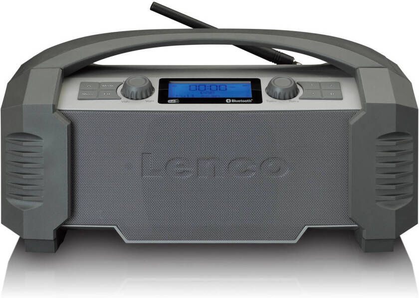 Lenco Bouwradio DAB+ FM met Bluetooth IP54 spatwaterdicht Zwart-Grijs