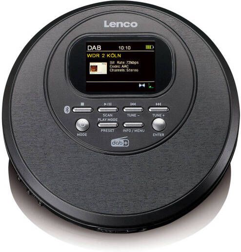 Lenco Draagbare CD-speler met DAB+ FM-radio en Bluetooth Zwart