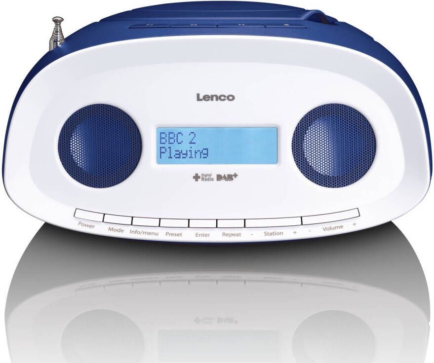 Lenco Draagbare DAB+ FM Radio CD-USB-speler Blauw-Wit