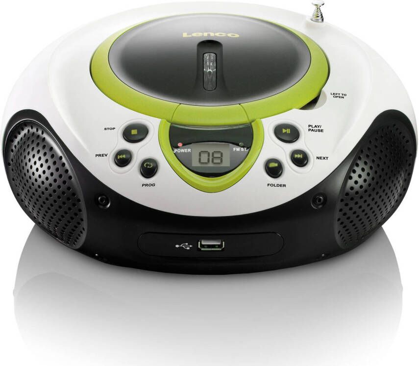 Lenco Radio CD-speler SCD-38 groen en wit A001217