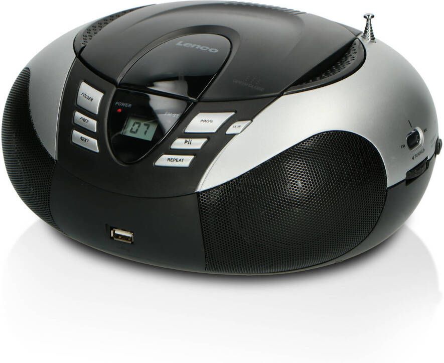 Lenco Draagbare FM Radio CD en USB speler Zwart-Grijs