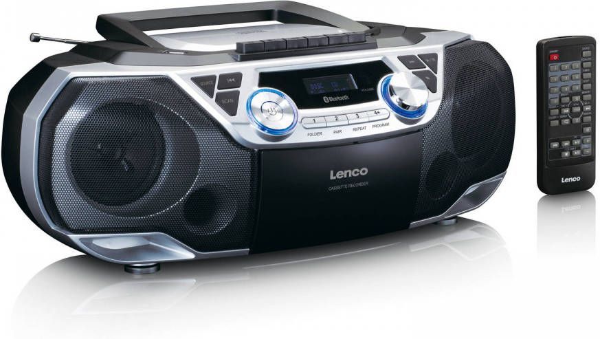 Lenco Draagbare radio CD-speler met Bluetooth Zwart-Zilver