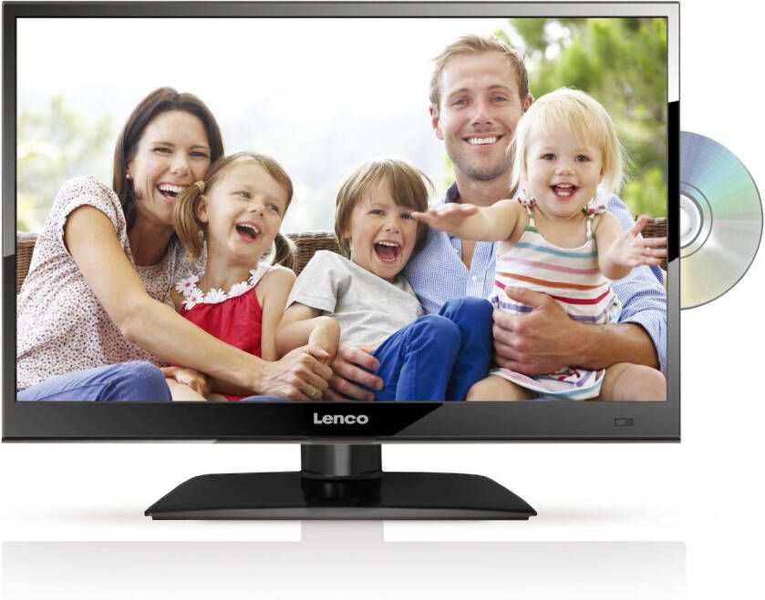 Lenco HD LED TV 16 DVB-T T2 S2 C Ingebouwde DVD speler Zwart