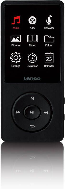 Lenco MP3 MP4 speler met 2 4&apos;&apos; TFT LCD scherm en 8GB intern geheugen Zwart