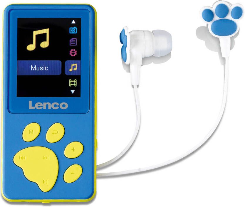 Lenco MP3 MP4 speler met 8 GB geheugen Blauw