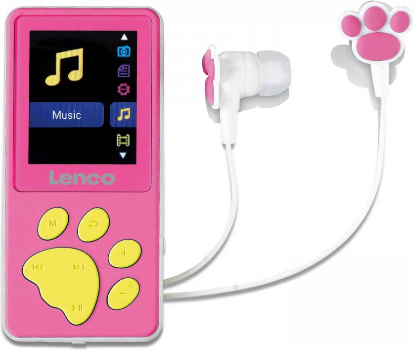 Lenco MP3 MP4 speler met 8 GB geheugen Roze