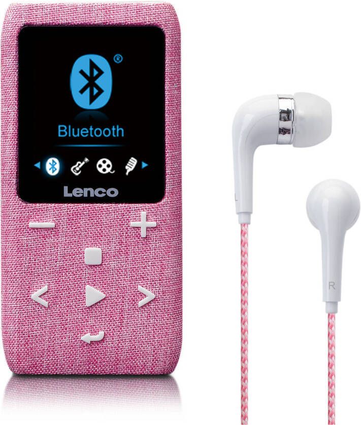 Lenco MP3 MP4 speler met Bluetooth en 8 GB micro SD kaart Roze