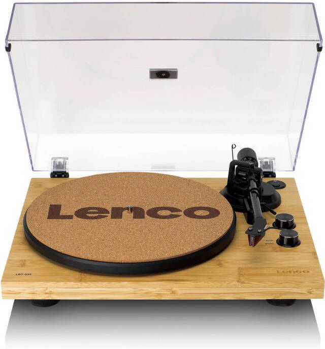 Lenco Platenspeler met Bluetooth uit bamboe vervaardigde behuizing en Ortofon 2M Red cartridge Bamboe-Zwart