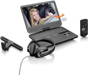 Lenco Portable 10 Dvd-speler Met Usb-hoofdtelefoon-ophangbeugel Dvp-1010bk Zwart