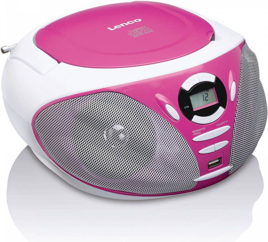 Lenco Portable Radio MP3 CD USB SCD-300PK Roze