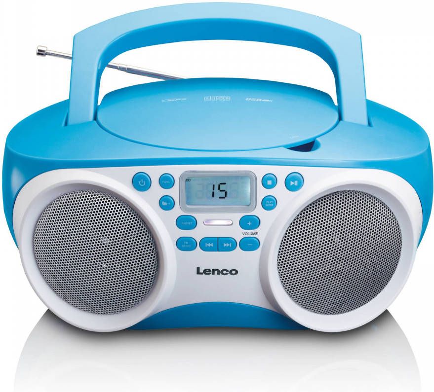 Lenco Radio CD Speler met MP3 en USB functie SCD-200BU Blauw-Wit