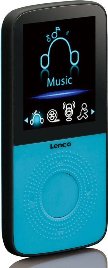 Lenco Sport MP3 MP4 Speler met stappenteller en sport oordopjes en sport armband Blauw-Zwart