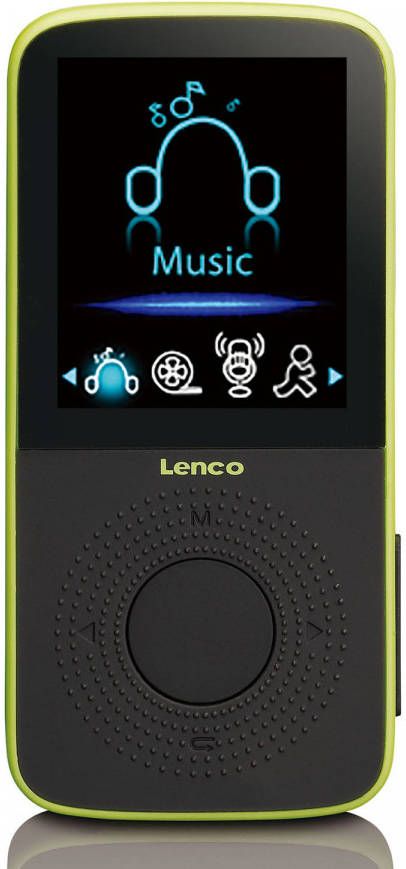 Lenco Sport MP3 MP4 Speler met stappenteller en sport oordopjes en sport armband Zwart-Lime groen