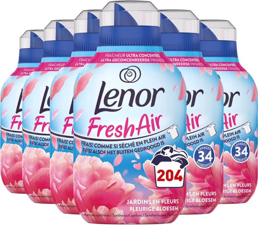 Lenor Fresh Air Bloesem Wasverzachter 6 x 34 Wasbeurten Voordeelverpakking
