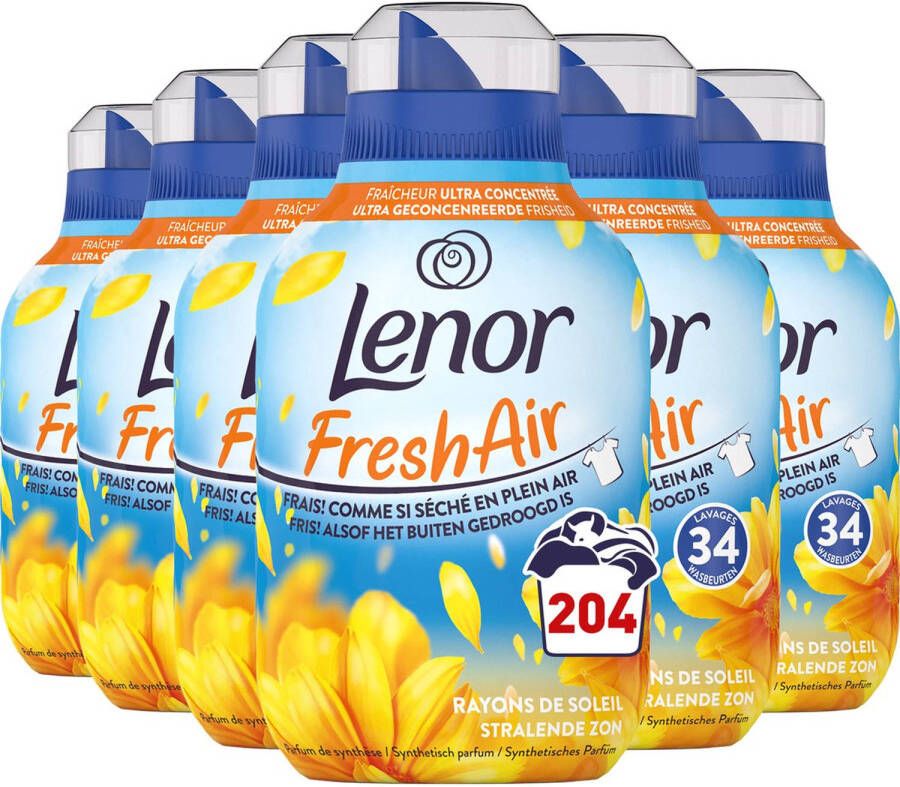 Lenor Fresh Air Zonnestralen Wasverzachter 6 x 34 Wasbeurten Voordeelverpakking