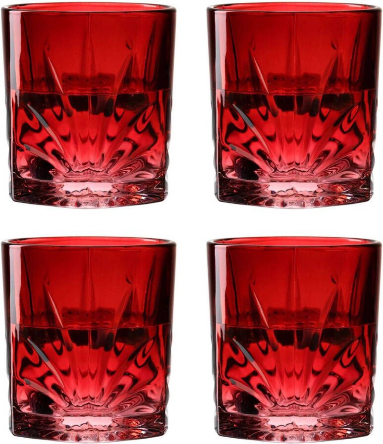 Leonardo Waterglazen Capri Rood 330 ml 4 Stuks