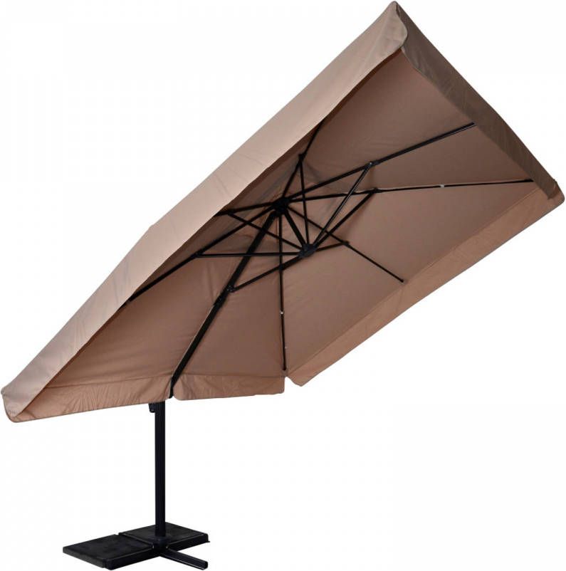 Lesliliving Zweefparasol Virgo Ecru 300 X 300 Cm Inclusief Kruisvoet