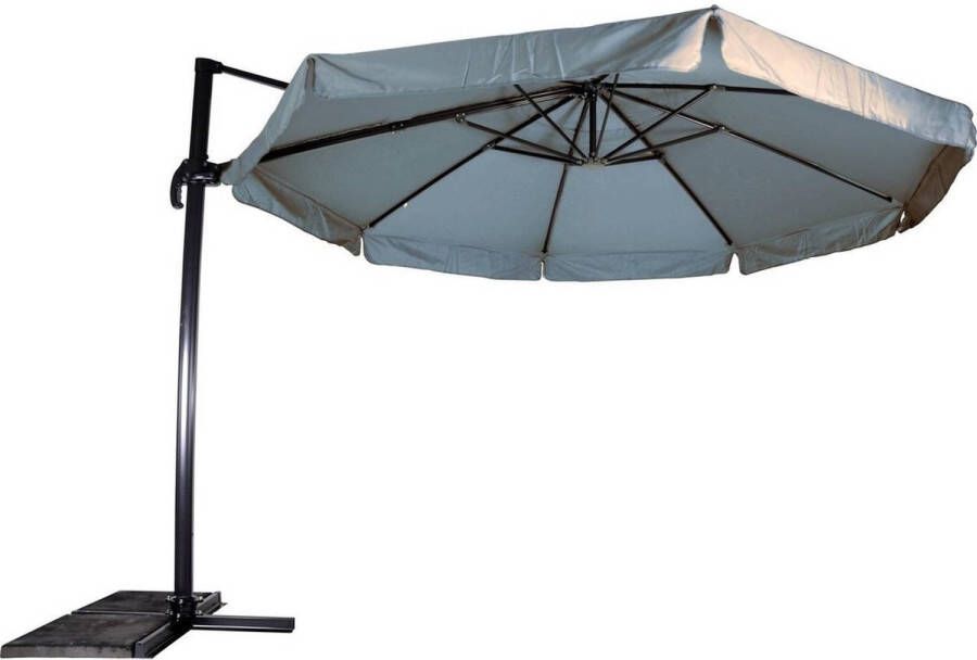 Lesliliving Zweefparasol Virgo Grijs Ø350 Cm Inclusief Kruisvoet