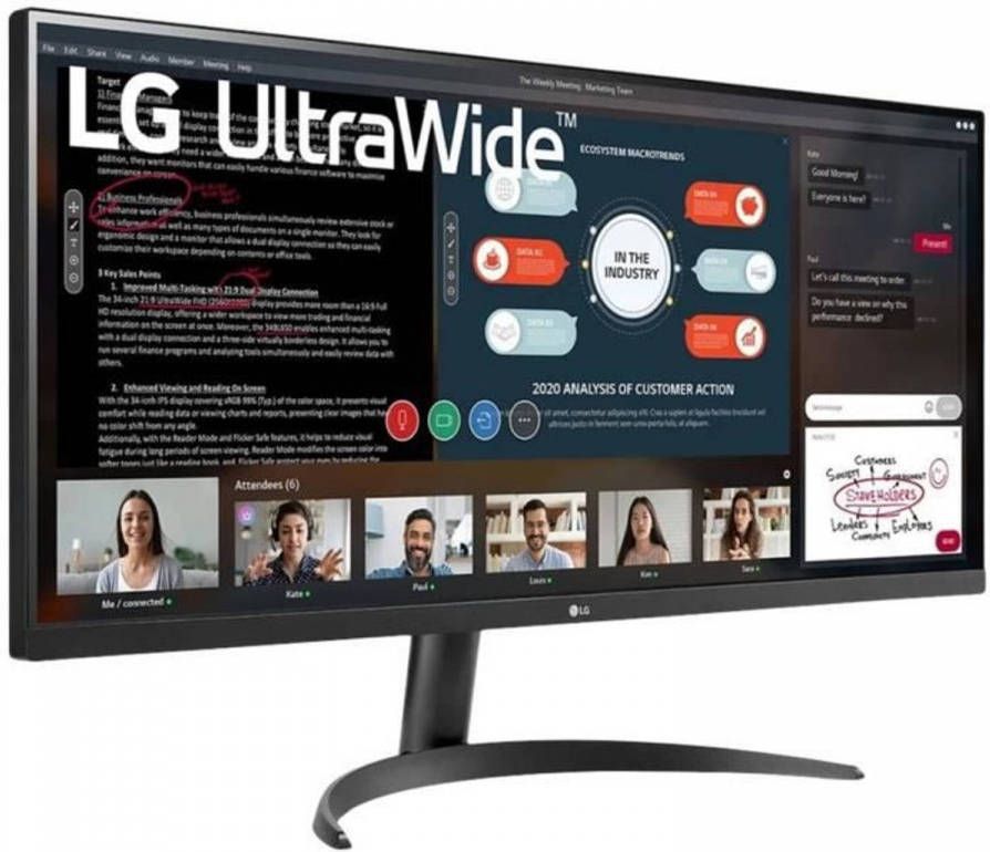 LG UltraWide PC-scherm 34WP500 34 UWFHD IPS-paneel 5 ms 75 Hz 2 x HDMI AMD FreeSync
