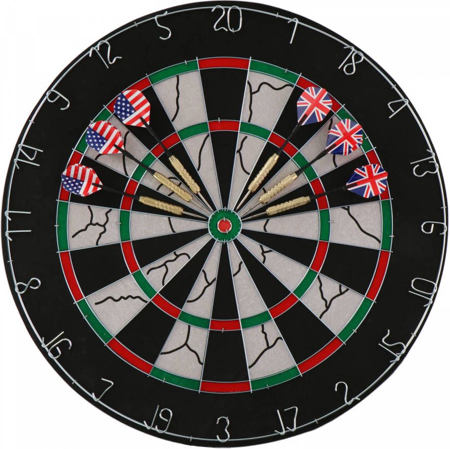 Lifetime Games Dartbord tweezijdig met 2 sets verzwaarde dartpijlen Ø 45 cm