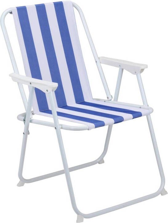 Lifetime Garden Klapstoel Strandstoel Opvouwbaar Vouwstoel 51 x 46 x 76 cm Campingstoel Blauw Wit