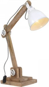 Light & Living Bureaulamp ELMER 50x15x45 cm hout naturel+wit