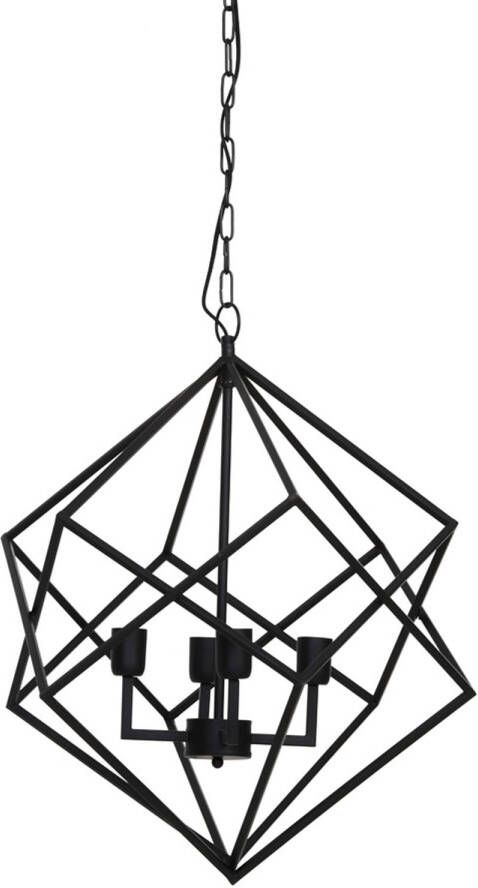Light & Living Hanglamp 'Drizella' 4-Lamps mat zwart