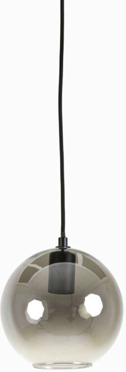 Light & Living Subar zwart rookglas hanglamp (Hoogte: 18 cm)