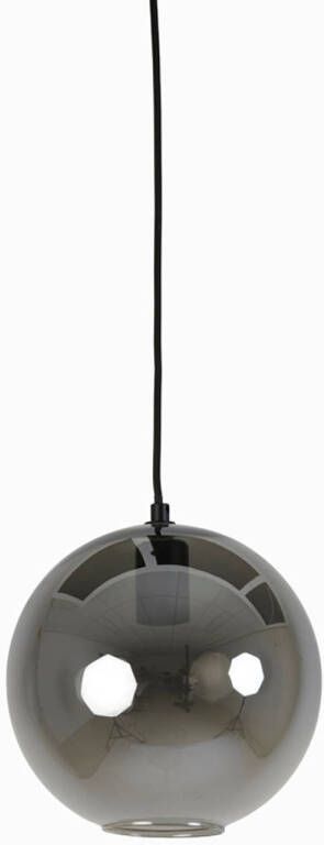 Light & Living Subar zwart rookglas hanglamp (Hoogte: 22 5 cm)