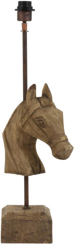 Light & Living Tafellamp Horse Mangohout 68cm (excl. kap) Bruin