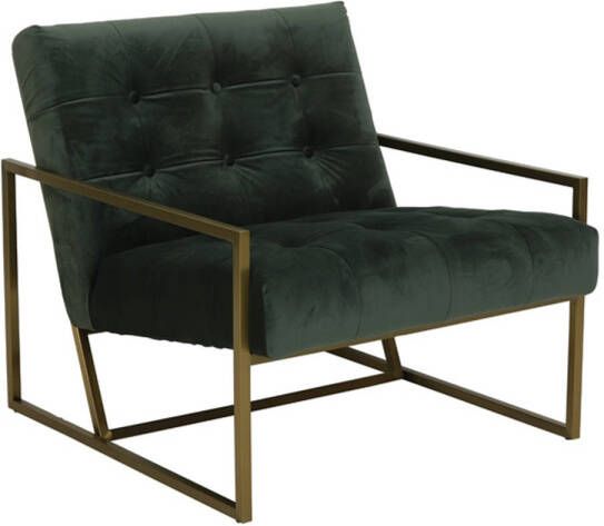 Light & Living Geneve Fauteuil Olijfgroen Antiek Brons 71x81x70cm