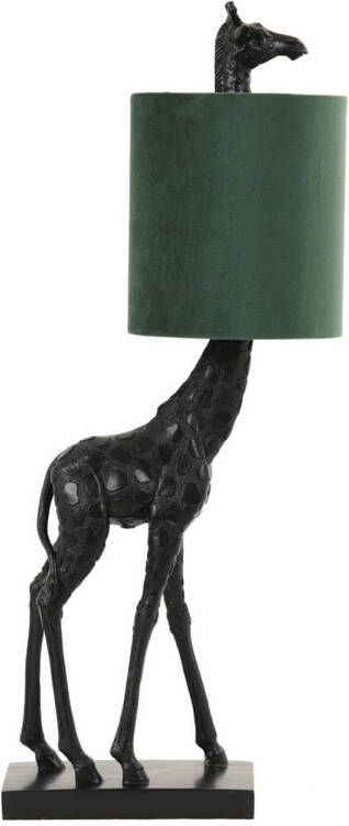 Light & Living Tafellamp Giraffe Zwart Groen 26x16x61cm Modern Bohemian Woonkamer Slaapkamer