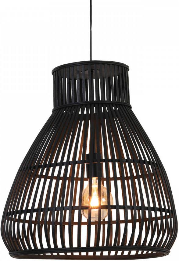Light & Living Timaka Hanglamp 1 lichts 46x51 cm rotan zwart Landelijk - 2 jaar garantie