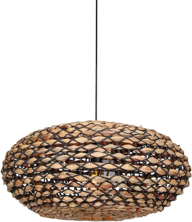Light & Living Tripoli Ø60x29 5 cm rotan naturel zwart hanglamp