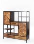 Livingfurn Wandkast Brooklyn Mangohout en staal 140 x 120cm Bruin - Thumbnail 2