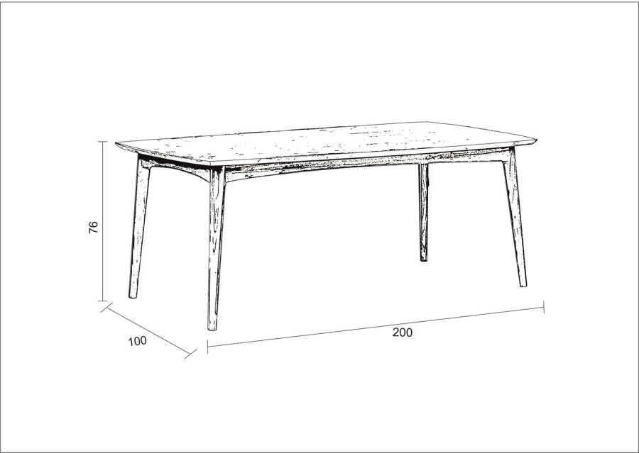Livingfurn Eetkamertafel Elias 200cm- Klassieke eettafel Mangohout Bruin - Foto 3