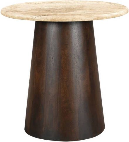 Livingfurn Salontafel Rond 45cm Beige Travertin 44x44x46cm Valentino - Foto 3