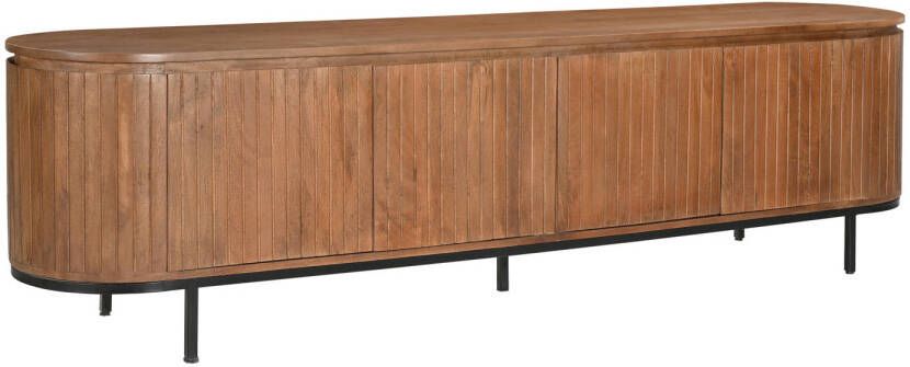 Livingfurn TV Meubel Noor Natural 210cm Mangohout Gecoat Staal