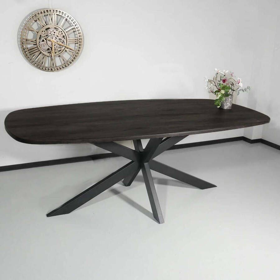 Lizzely Garden & Living Eettafel Deens ovaal 210x110cm zwart Hero ovale eettafel