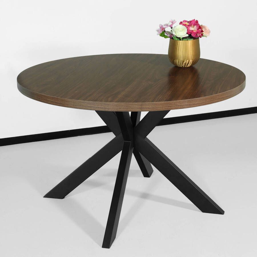 Lizzely Garden & Living Eettafel rond melamine 120cm Sanne bruin ronde tafel