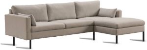 Lizzely Garden & Living Hoekbank Design Lato 255cm Beige Lichtbruin Bank Rechts Loungebank