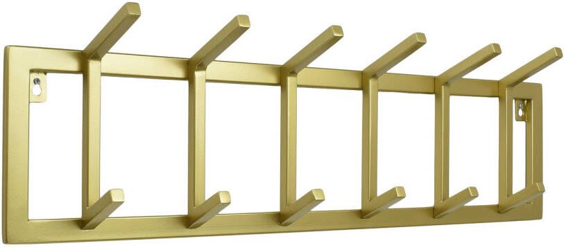 LOFT42 Kapstok Jaimy Single Goud – Metaal – 6 Dubbele Haken 80x24x12