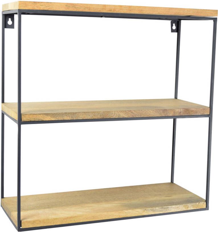 Urban Interiors Wandrek Wally Mangohout en metaal 45 x 45cm Bruin Hout