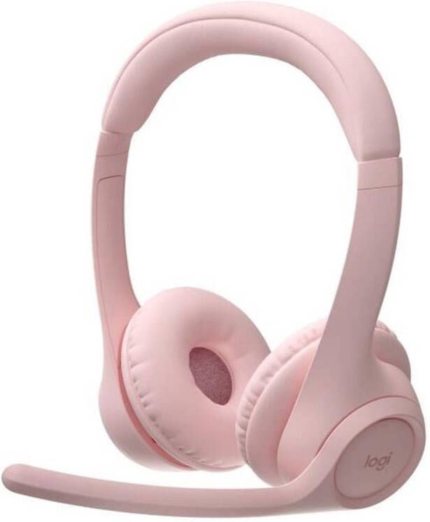 Logitech Zone 300 draadloze Bluetooth pc-headset met ruisonderdrukkende microfoon roze